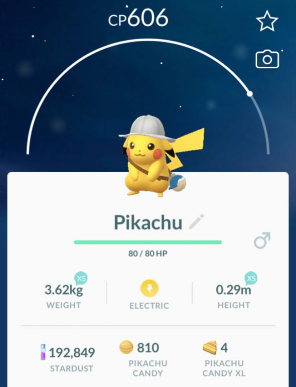 Shiny Pikachu (ash hat) 